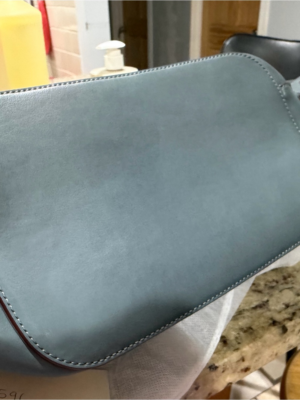 Chloé Blue Leather Zip Camera Crossbody Bag